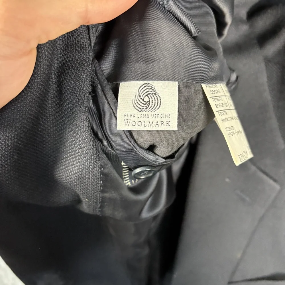 Canali Suit Jacket‎ Blazer Men's Italian 52 USA 42 100% Wool Navy Blue Preppy